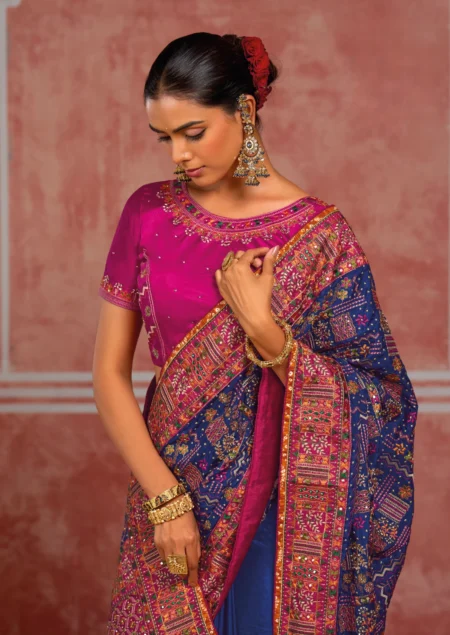 Royal blue designer saree for women – Stylepreneur