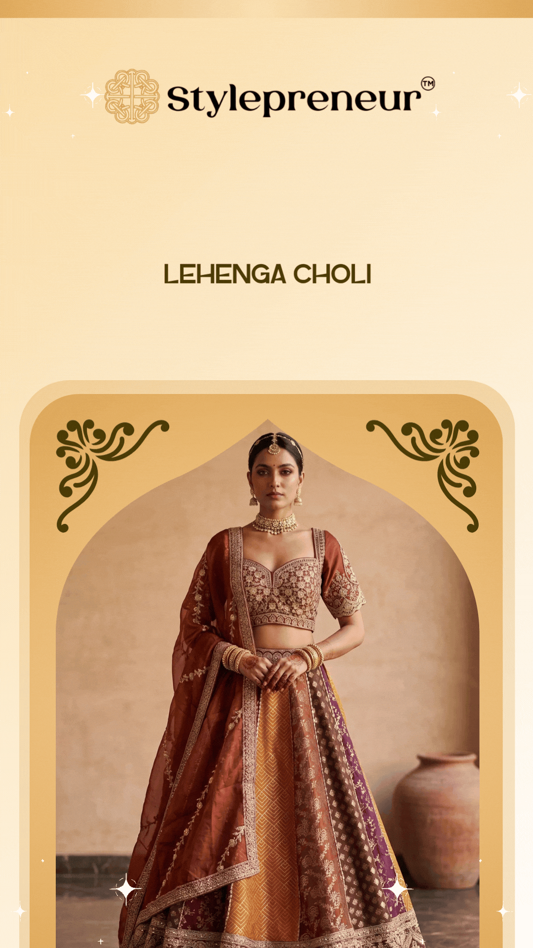 Women's lehenga choli featuring elegant traditional Indian ethnic wear